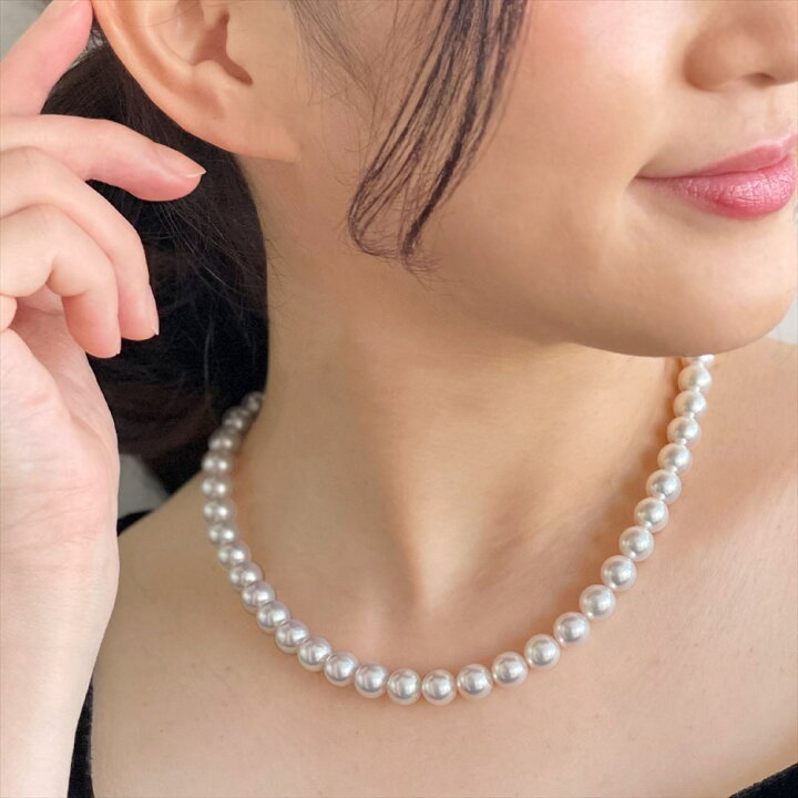 楽天市場】オーロラ天女 ネックレス 8.5-9.0mm パールネックレス  