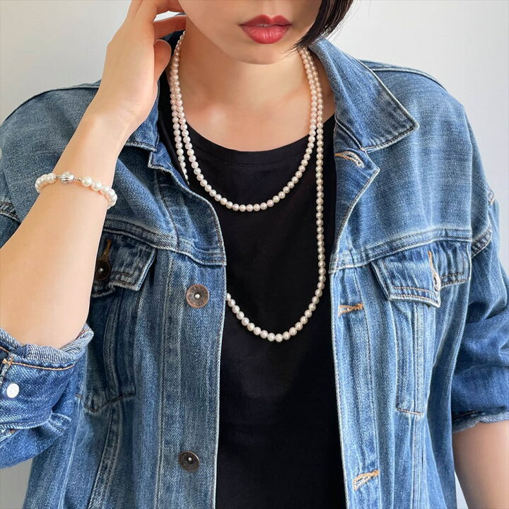 楽天市場】あこや真珠 ロングネックレス 5.5-6.0mm 120cm パール 