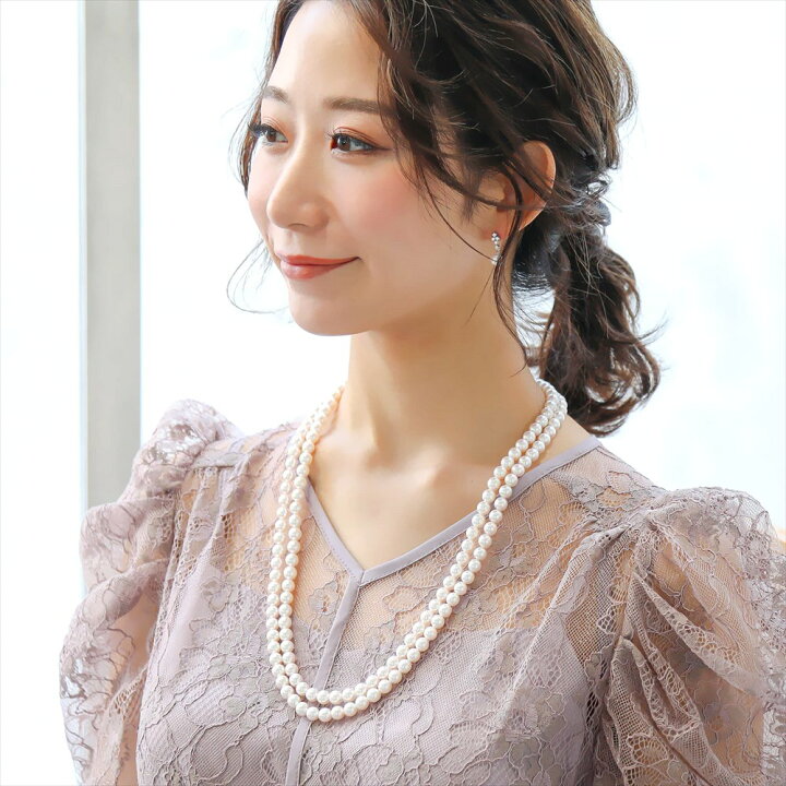 楽天市場】あこや真珠 ロングネックレス 7.0-7.5mm 60cm パール  