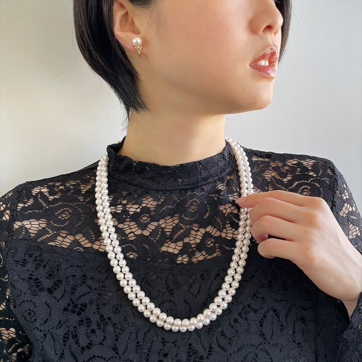楽天市場】あこや真珠 ロングネックレス 7.0-7.5mm 60cm パール  