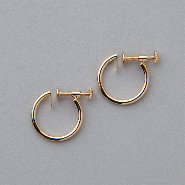 楽天市場】フープイヤリング K18 （チャーム取り付け可）18金イエロー  