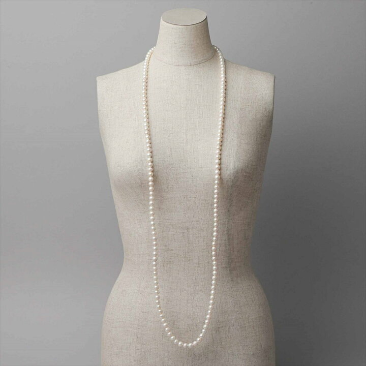 楽天市場】淡水真珠 ロングネックレス 7-8mm 120cm パールネックレス 