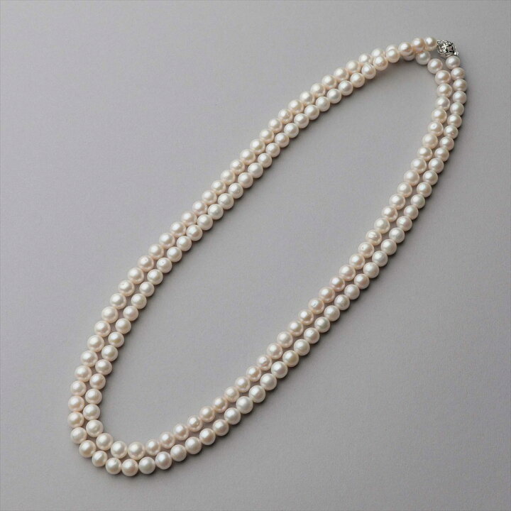 楽天市場】淡水真珠 ロングネックレス 7-8mm 120cm パールネックレス 