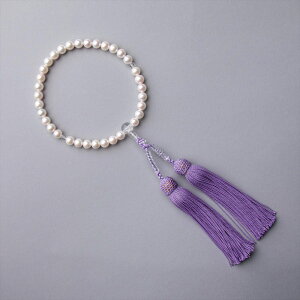 【WEB限定】あこや真珠 念珠 7.5-8.0mm 正絹房 数珠 パール フォーマル 冠婚葬祭【即日発送】