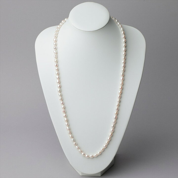 楽天市場】《Unique+》 淡水真珠 ロングネックレス 7.0-7.5mm バロック 