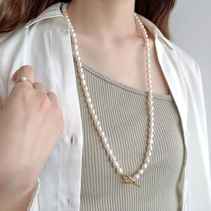 楽天市場】《Unique+》 淡水真珠 ロングネックレス 7.0-7.5mm バロック 