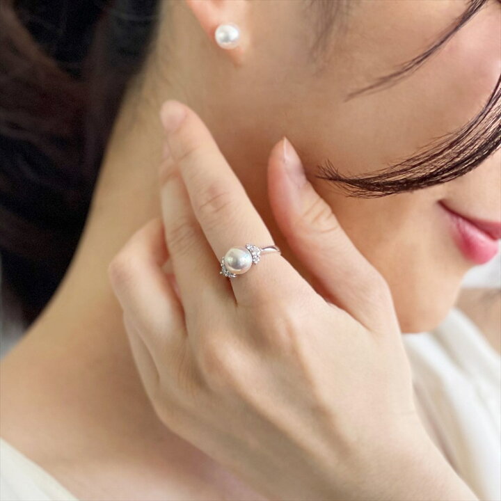 楽天市場】《PREMIUM》オーロラ花珠真珠 リング 8.5-9.0mm PT900  