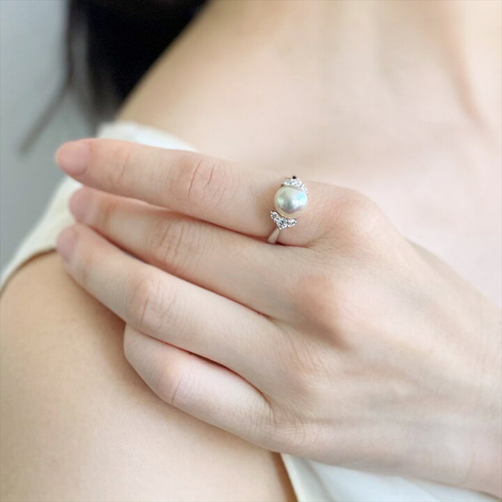 楽天市場】《PREMIUM》オーロラ花珠真珠 リング 8.5-9.0mm PT900  