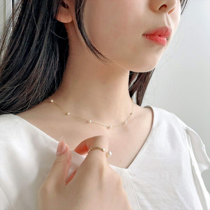 楽天市場】enSTYLE あこや真珠 ステーションネックレス 3.5-4.0mm 