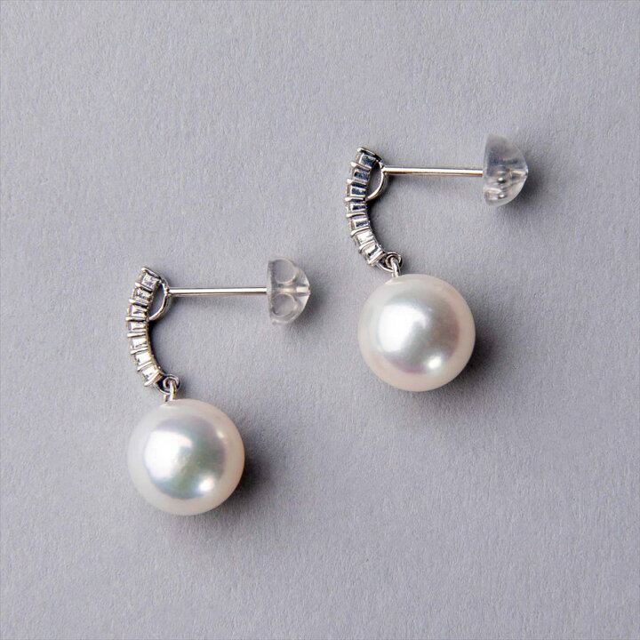 楽天市場】《PREMIUM》オーロラ花珠真珠 ピアス 9.0-9.5mm K18WG 