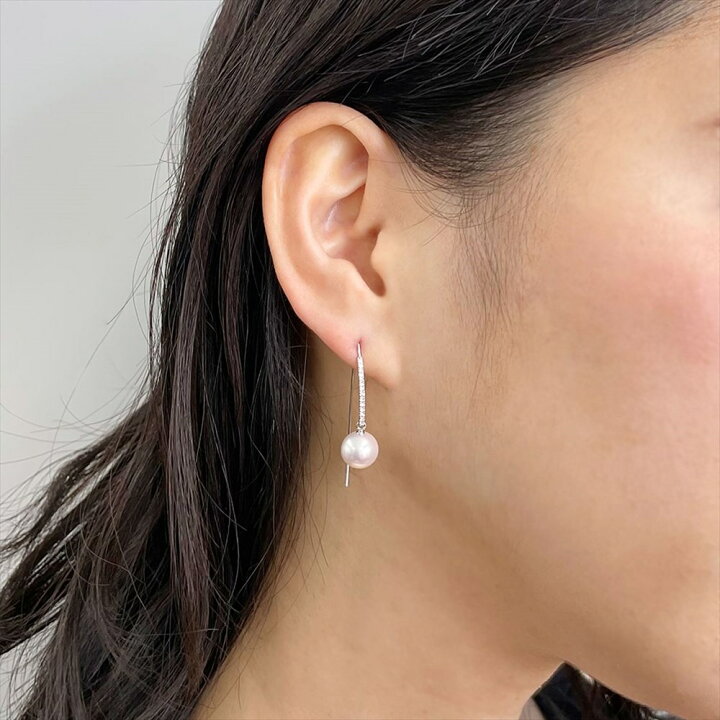 楽天市場】《PREMIUM》オーロラ花珠真珠 ピアス 8.5-9.0mm K18WG 
