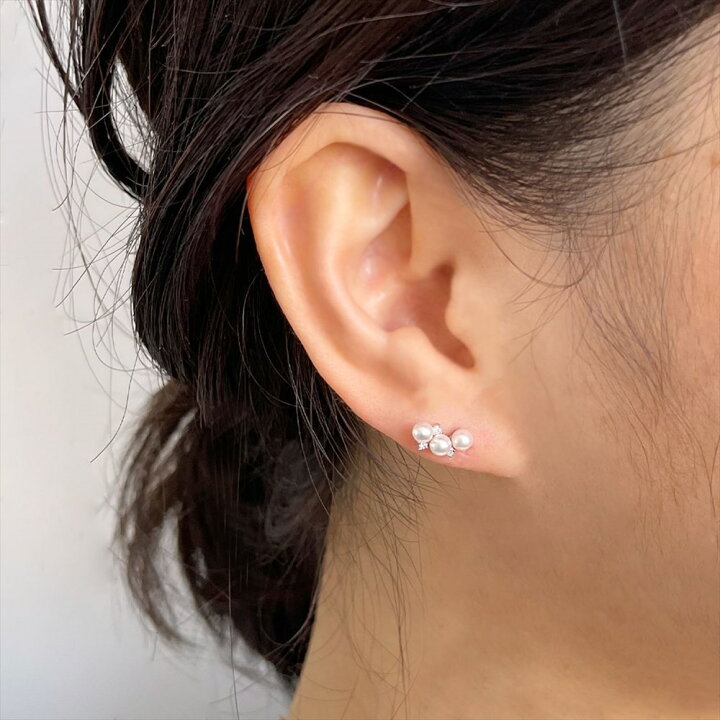 楽天市場】《Petit Claire》あこや真珠 ピアス 3.0-3.5mm K14WG ベビー 