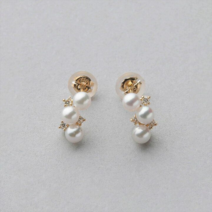 楽天市場】《Petit Claire》あこや真珠 ピアス 3.0-3.5mm K18YG パール  