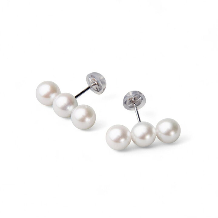 楽天市場】Carina あこや真珠 トリプルパール ピアス 5.0-6.0mm K14WG 