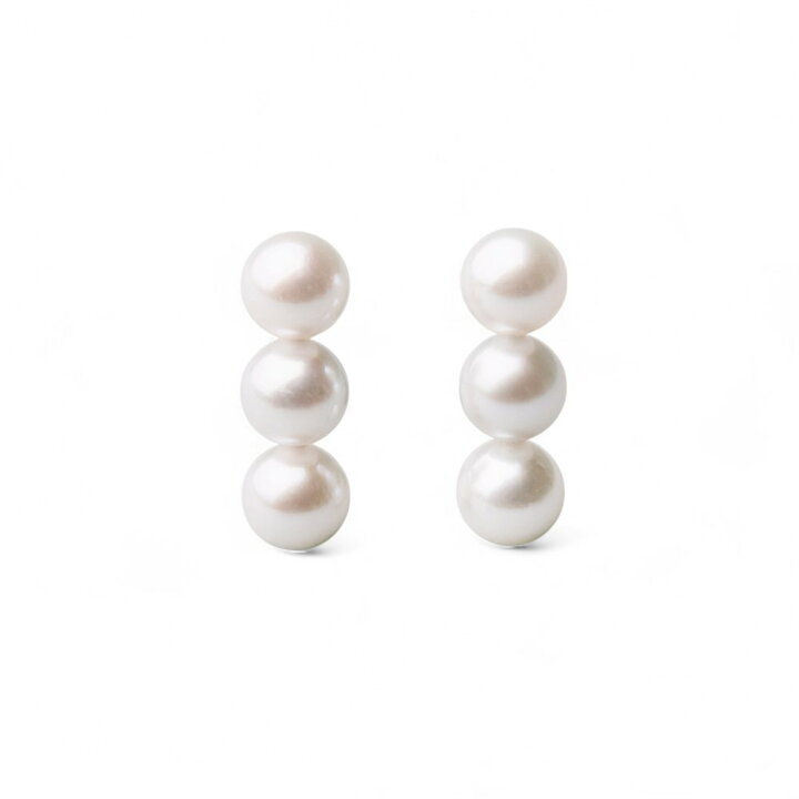楽天市場】Carina あこや真珠 トリプルパール ピアス 5.0-6.0mm K14WG 