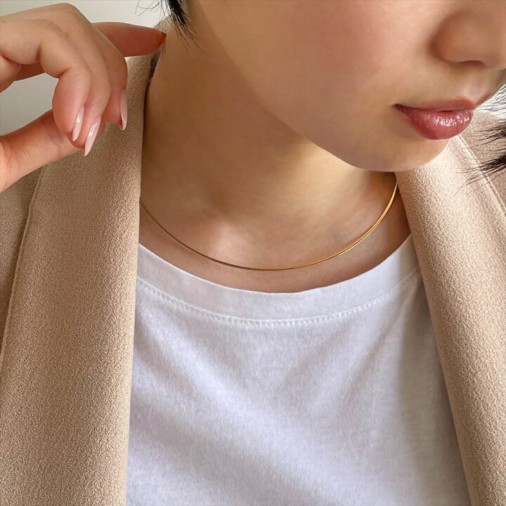楽天市場】オメガネックレス 約1.5mm K18WG/YG(リバーシブル) 18金 