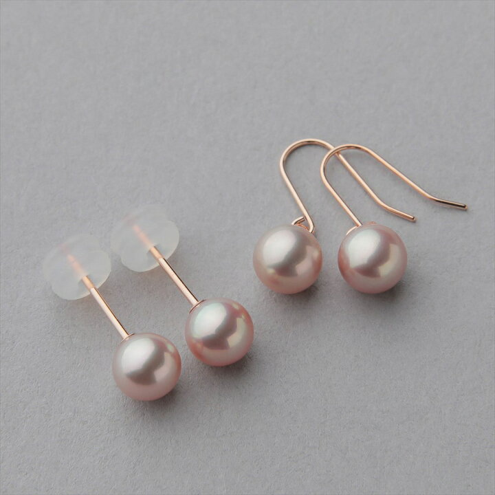 楽天市場】淡水真珠 ピアス 2個セット 5.5-6.0mm ピンク〜パープル 