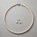 淡水真珠 ネックレスセット　7.5-8.0mm　ステンレスクラスプ tf パールネックレス ピアス イヤリング 普段使い アレルギーフリー 金属アレルギー対応《Debut》【即日発送】【人気商品】