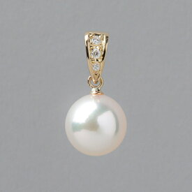 【WEB限定】《PREMIUM》オーロラ花珠真珠 ペンダントトップ　8.5-9.0mm K18 ダイヤ0.03ct パールネックレス 鑑別書付きフォーマル 冠婚葬祭