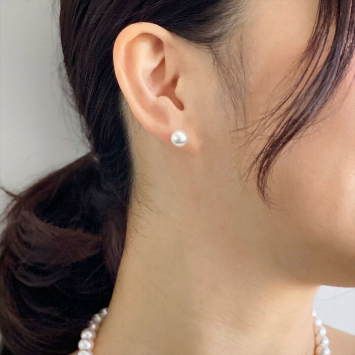楽天市場】オーロラ花珠真珠 ピアス 8.0-8.5mm PT900 パール 鑑別書 