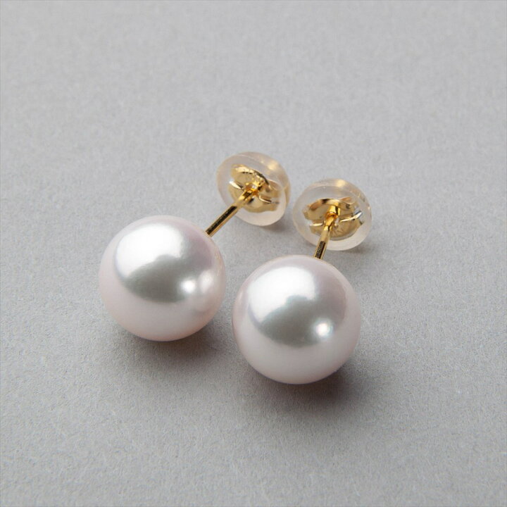 楽天市場】オーロラ花珠真珠 ピアス 8.5-9.0mm K18YG パール 鑑別書  
