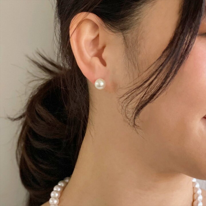 楽天市場】オーロラ花珠真珠 ピアス 8.5-9.0mm K18YG パール  