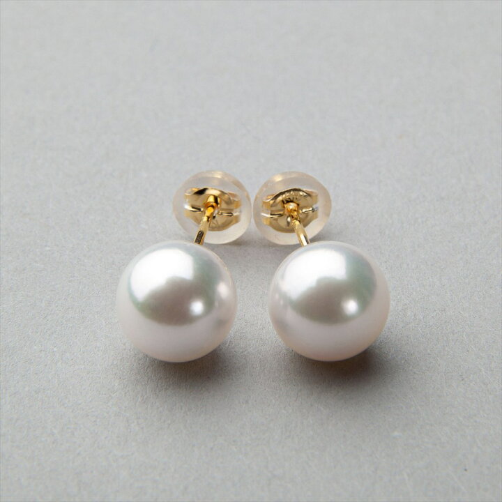 楽天市場】あこや真珠 ピアス 8.0-8.5mm K18YG パール 普段使い  