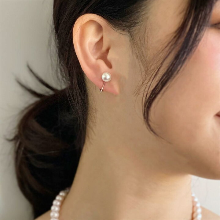 楽天市場】あこや真珠 イヤリング 7.5-8.0mm K14WG パール 冠婚葬祭  