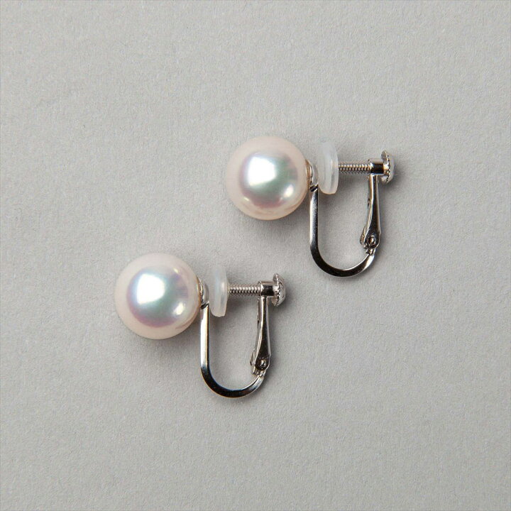 楽天市場】オーロラ花珠真珠 イヤリング 8.0-8.5mm K14WG 鑑別書付き  