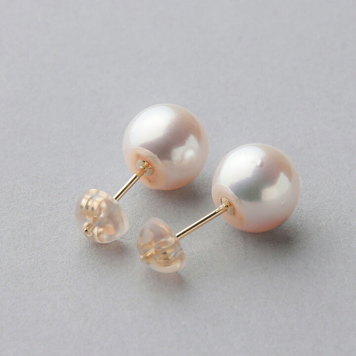 楽天市場】あこや真珠 スタッドピアス 8.5-9.0mm K18 / Pt900  