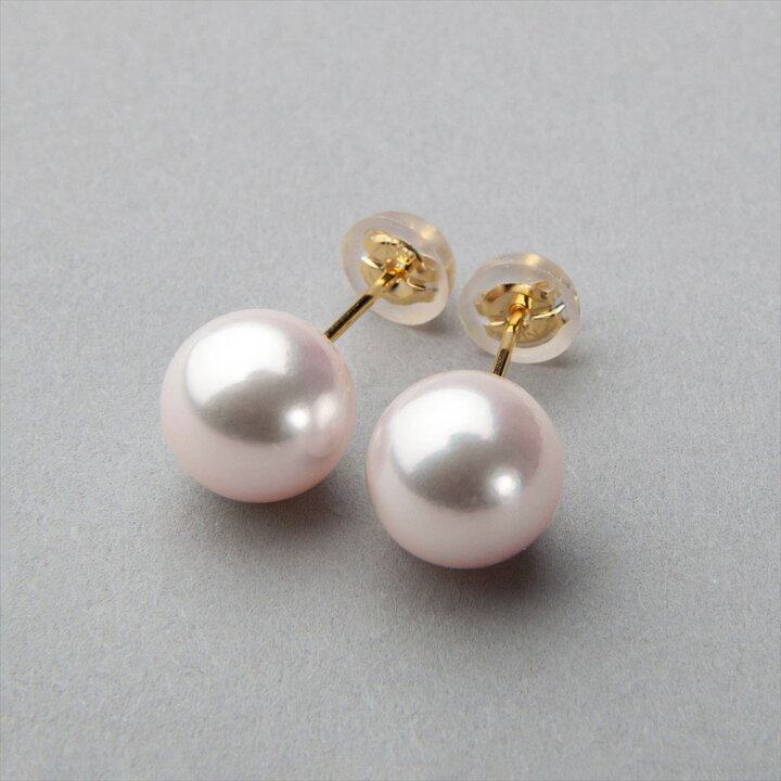 楽天市場】あこや真珠 スタッドピアス 8.5-9.0mm K18 / Pt900 【WEB  