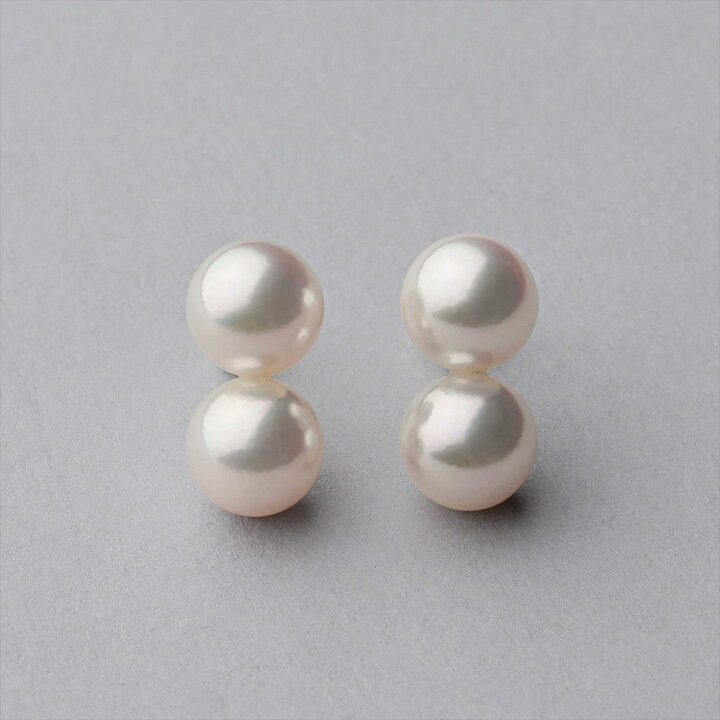 楽天市場】Carina あこや真珠 2粒イヤリング 7.5-8.0mm K18YG/K14WG 