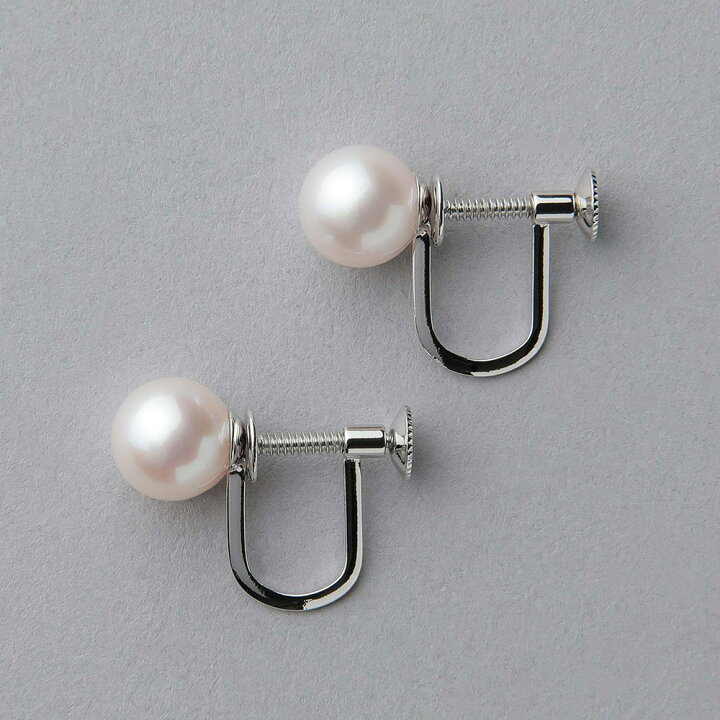 楽天市場】あこや真珠 ピアス イヤリング 7.0-7.5mm K14WG K18 チタン 