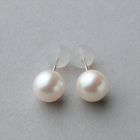 【WEB限定】あこや真珠 ピアス イヤリング 7.0-7.5mm K14WG K18 チタン SILVER 【ネコポス発送限定】パールピアス アレルギーフリー 金属アレルギー対応 普段使い《Debut》