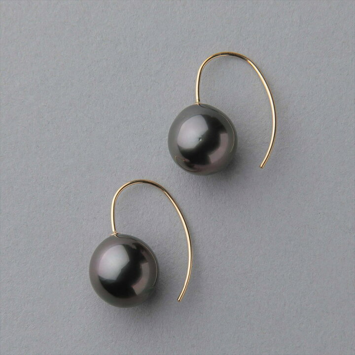 タヒチ黒蝶/アコヤ真珠パールピアス8.5mmマルチカラーK18製 