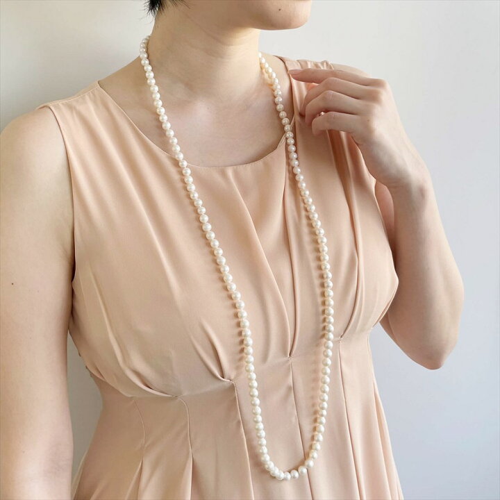 楽天市場】【フェアクーポンで20%OFF】淡水真珠 ロングネックレス 7.0 