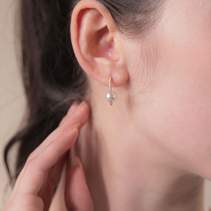 楽天市場】《PREMIUM》オーロラ花珠真珠 ピアス 7.5-8.0mm K18WG/YG 