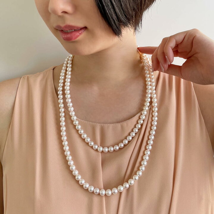 楽天市場】あこや真珠 ロングネックレス 7.0-7.5mm 120cm パール  