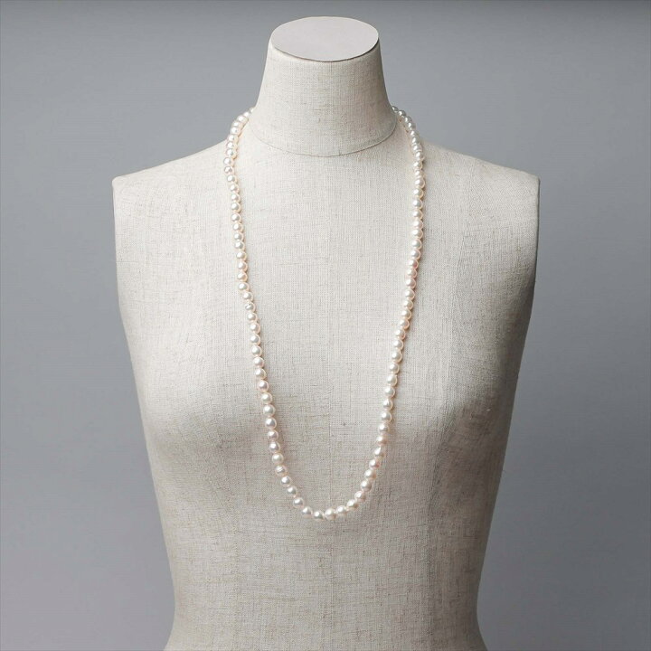 楽天市場】あこや真珠 ロングネックレス 7.5-8.0mm バロック 80cm 
