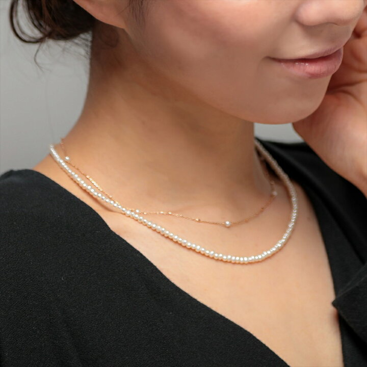 楽天市場】淡水真珠 ネックレス 2.5-3.2mm ベビーパールネックレス 