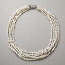 淡水真珠 5連ネックレス　4.5-5.0mm パールネックレス 結婚式 普段使い カジュアル