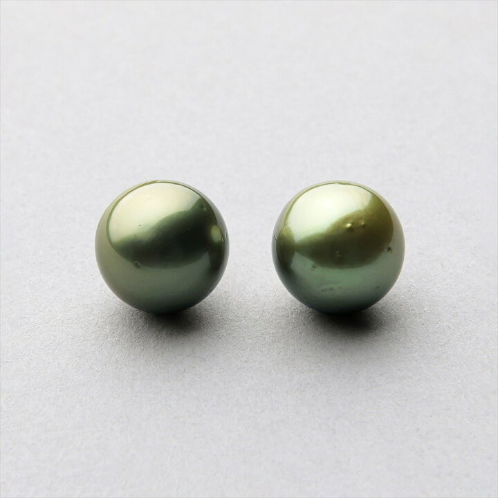 楽天市場】《Pistachio》 タヒチ黒蝶真珠 スタッドピアス 11mmUP K14WG  