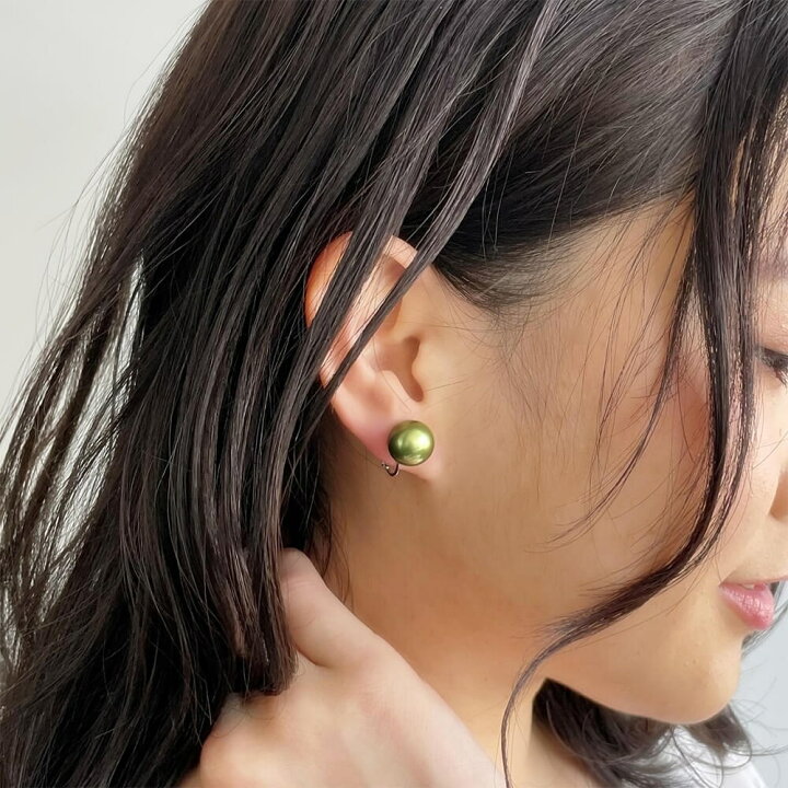 楽天市場】【最終販売】《Pistachio》 タヒチ黒蝶真珠 スタッドピアス 