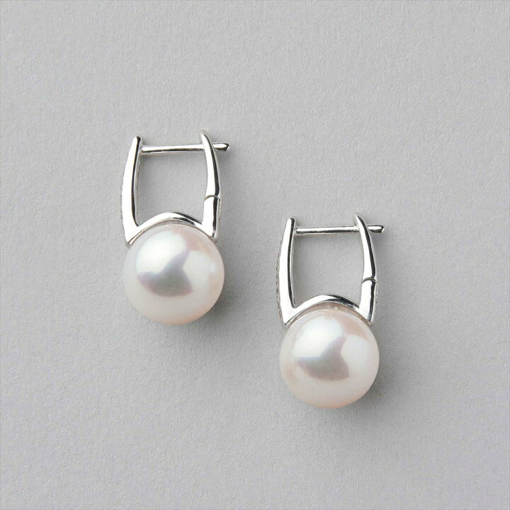 楽天市場】《LUXE》 あこや真珠 ピアス 8.5-9.0mm K18WG パールピアス 