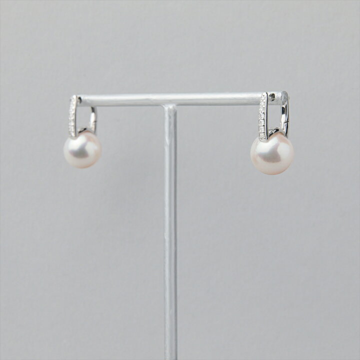 楽天市場】《LUXE》 あこや真珠 ピアス 8.5-9.0mm K18WG パールピアス 