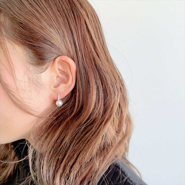 楽天市場】《LUXE》 あこや真珠 ピアス 8.5-9.0mm K18WG パールピアス 