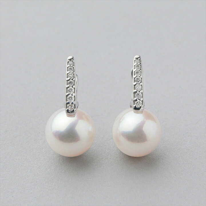 楽天市場】《LUXE》 あこや真珠 ピアス 8.5-9.0mm K18WG パールピアス  