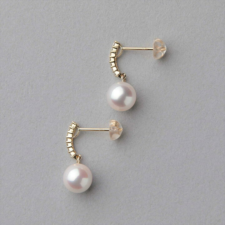 楽天市場】《PREMIUM》オーロラ花珠真珠 ピアス 7.5-8.0mm K18YG 