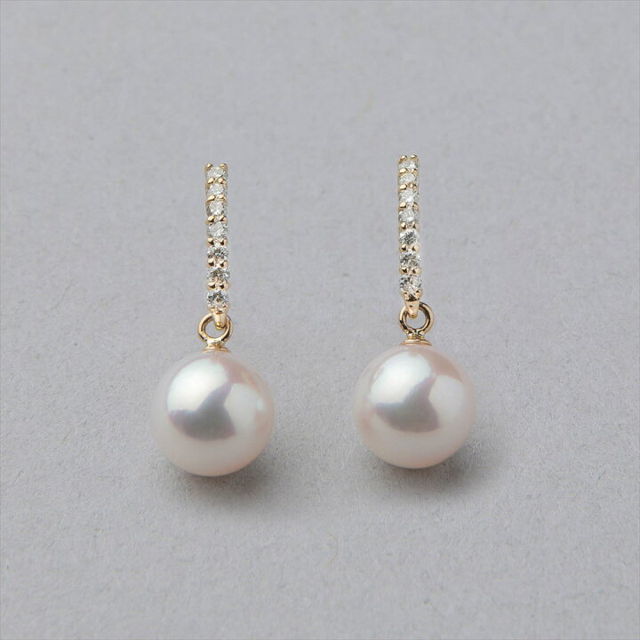 楽天市場】《PREMIUM》オーロラ花珠真珠 ピアス 7.5-8.0mm K18YG 