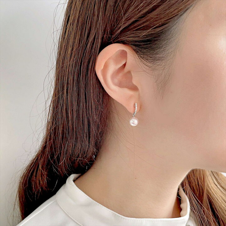楽天市場】《PREMIUM》オーロラ花珠真珠 ピアス 7.5-8.0mm K18WG 